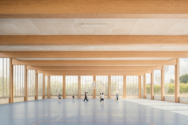 Новая школа в парижском пригороде Трембле-ан-Франс, Франция