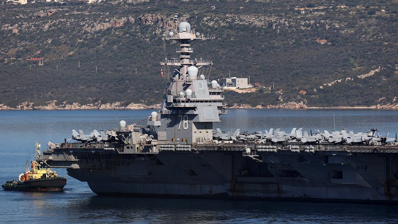 СМИ: американский авианосец Gerald R. Ford прибыл на военную базу на Крите СМИ: американский авианосец Gerald R. Ford прибыл на военную базу на Крите